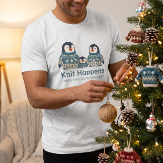 Süßer Pinguin-Pullover Familie | Stricken passiert Tri-Blend Shirt