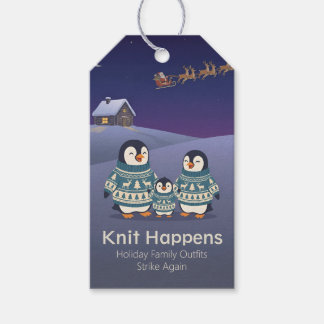 Süßer Pinguin-Pullover Familie | Witzige Weihnacht Geschenkanhänger