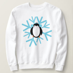 Süßer Pinguin-Schneeflocken-Weihnachten Winter Sweatshirt
