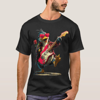 Süßer Pinguin spielt Gitarre Gitarrist Tier T-Shirt