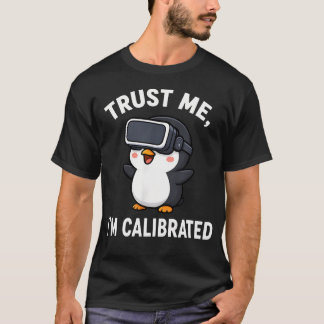 Süßer Pinguin-VR-Spieler mit lustig T-Shirt