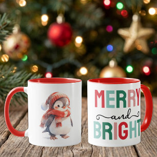 Süßer Pinguin Weihnachten fröhlich und hell Tasse