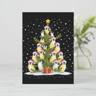 Süßer Pinguin-Weihnachtsbaum Lustiger Feiertag Einladung