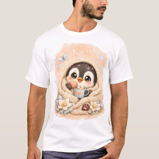 Süßer Pinguin Winter T-Shirt – Bezaubernder kusche