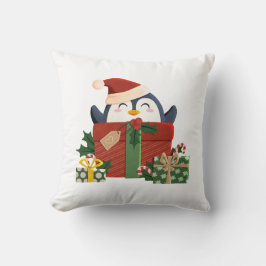 Süßer Pinguin wünscht frohe Weihnachten Kissen