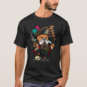 Süßer Piraten-Mops geht Arrr Freibeuter-Welpe Pira T-Shirt