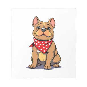 Süßer Pitbull Bulldogge mit Bandana Lustiger Hunde Notizblock