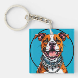 Süßer Pitbull-Hund Schlüsselanhänger
