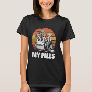 Süßer Pitbull Meine Pillen Antidepressivum Welpen T-Shirt