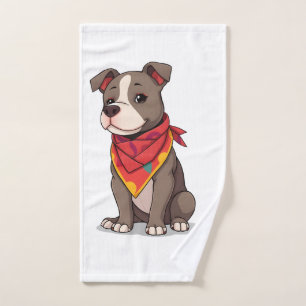 Süßer Pitbull mit Bandana Gif für Hunde Liebhaber Handtuch