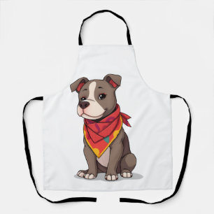 Süßer Pitbull mit Bandana Gif für Hunde Liebhaber Schürze