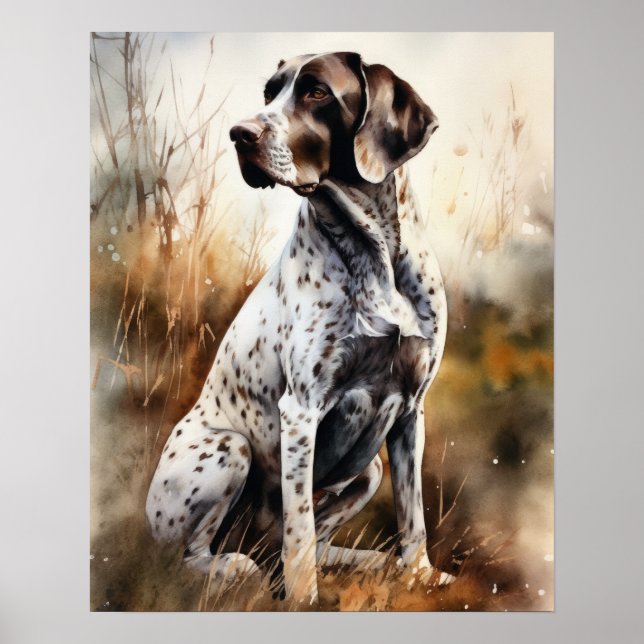 Süßer Pointer-Hund Kunst Druck Poster (Vorne)