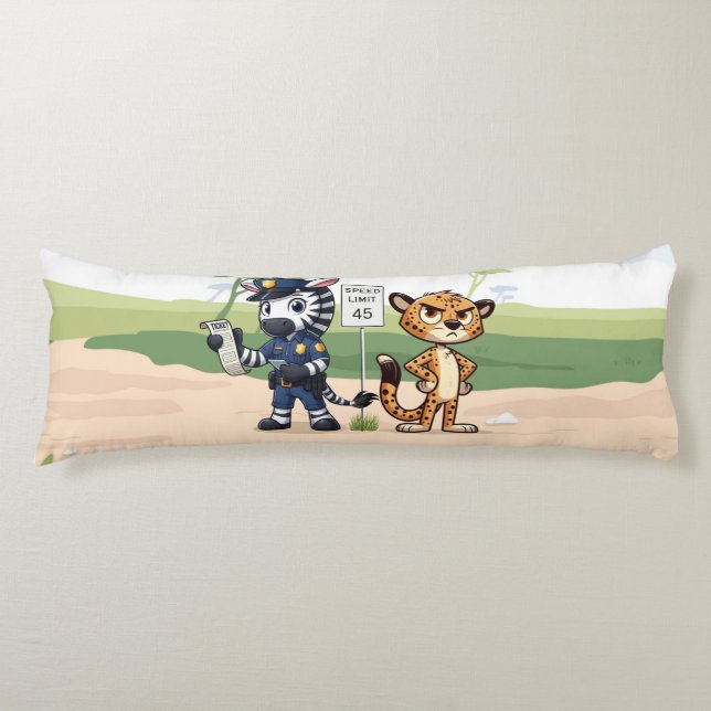 süßer Polizei-Zebra & Gepard Seitenschläferkissen (Vorderseite)