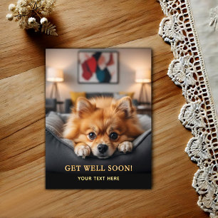 Süßer Pomeranian Gute Besserung  Postkarte