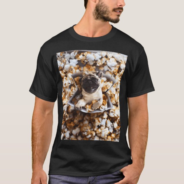 Süßer Popcorn-Mops T-Shirt (Vorderseite)