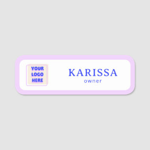 Süßer Popup-Verkäufer mit personalisiertem Logo Namensschild