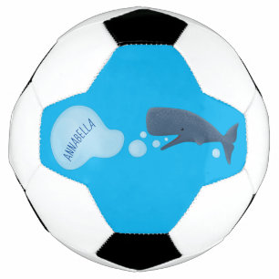 Süßer Pottwal bläst Blasen Cartoon Fußball