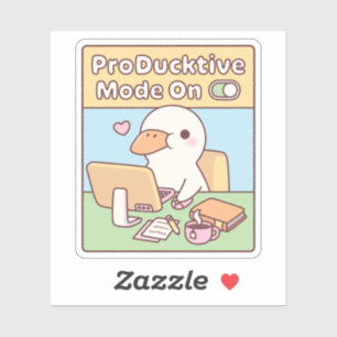 Süßer produktiver Ente Producktive Modus Ein Lusti Aufkleber
