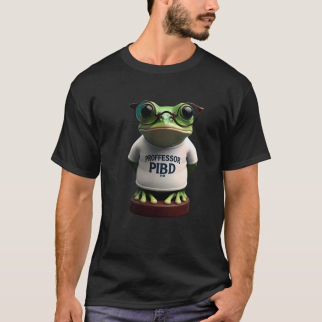 Süßer Professor Frosch Akademischer Scherz T-Shirt (Vorderseite)