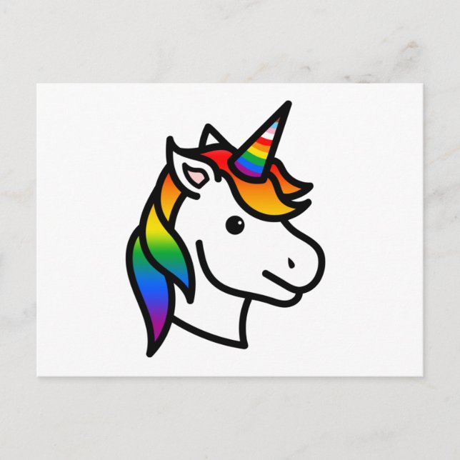 Süßer Progress Pride Einhorn Postkarte (Vorderseite)