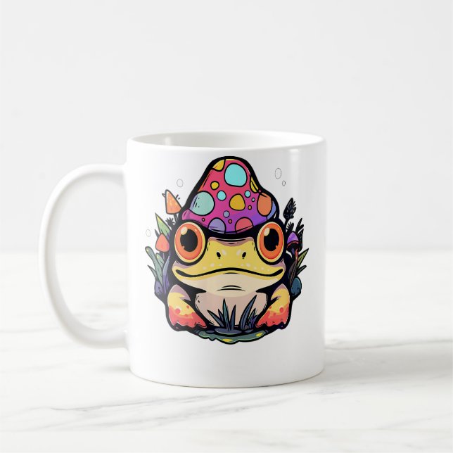 Süßer psychedelischer, künstlerischer Frosch Dj Ed Kaffeetasse (Links)