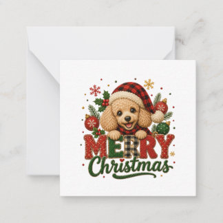 Süßer Pudel Frohe Weihnachten Mitteilungskarte