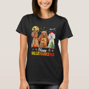 Süßer Pudel Frohes Hallothanksmas Halloween Ernted T-Shirt