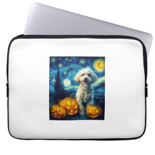 Süßer Pudel-Hund Halloween Jack O Lantern Kürbis F Laptopschutzhülle