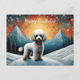 Süßer Pudel Schneeberg Alles Gute zum Geburtstag Postkarte