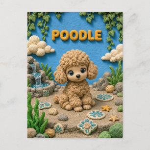 Süßer Pudel-Welpe, Babyhund Postkarte