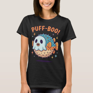 Süßer Puff-Boo Kugelfisch-Geist Halloween Kawaii T-Shirt