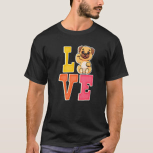Süßer Pug-Hund Liebe Valentinstag Welpe T-Shirt