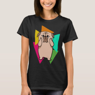 Süßer Pug mit hellen Dreiecken - 80er Hund Klassik T-Shirt