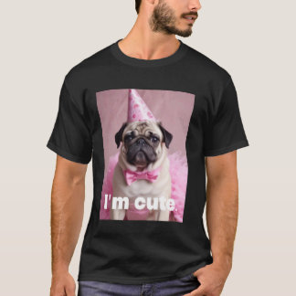 Süßer Pug Rosa T-Shirt