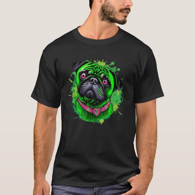 Süßer Pug St. Patrick's Day T-Shirt (Vorderseite)