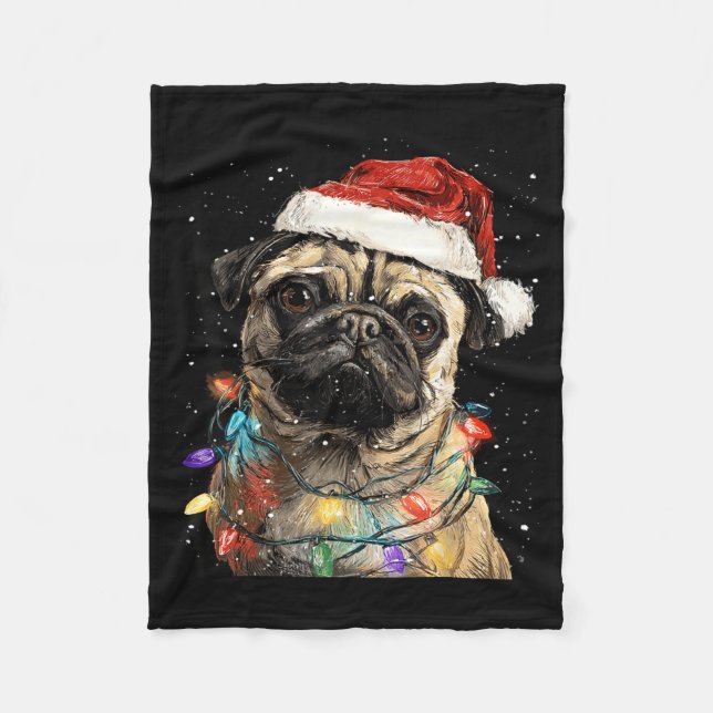 Süßer Pug Weihnachten  Fleecedecke (Vorderseite)