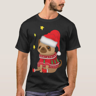 Süßer Pug zu Weihnachten Weihnachten Und Aufklebe T-Shirt