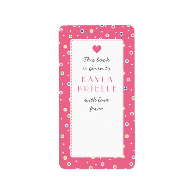 Süßer Punkt Bubble Book Gift Buchzeichen Label Adressaufkleber (Vorne)