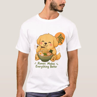 Süßer Ramen-Hund – Kawaii-Hund isst Ramen japanisc T-Shirt