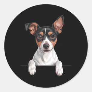 Süßer Rat Terrier Rattie Hundeliebhaber Runder Aufkleber