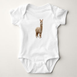 Süßer realistischer flauschiger Alpakafoto-Body fü Baby Strampler