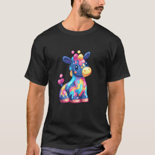Süßer Regenbogen-Farbspritzer Kawaii-Baby-Giraffe T-Shirt