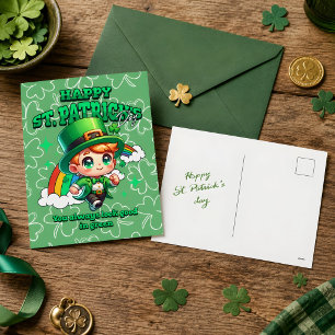 Süßer Regenbogen Frohen St. Patrick's Day Celtic  Feiertagspostkarte