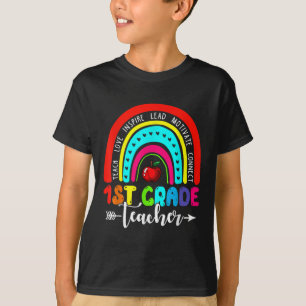 Süßer Regenbogen Grundschullehrer lustig zurück zu T-Shirt