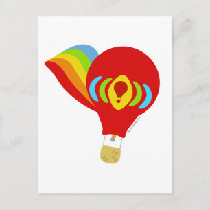 Süßer Regenbogen-Heißluftballon Postkarte