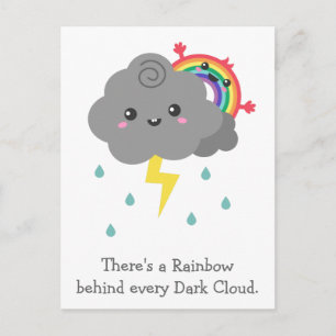 Süßer Regenbogen hinter jeder dunklen Wolke Postkarte