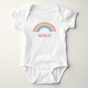 Süßer Regenbogen personalisierter Name Baby Strampler