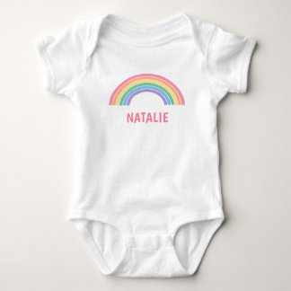 Süßer Regenbogen personalisierter Name Baby Strampler
