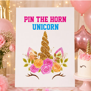 Süßer Regenbogen-Spaß - Pin the Horn auf dem Einho Poster