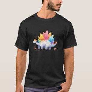 Süßer Regenbogen Stegosaurus Pastell Dinosaurier K T-Shirt